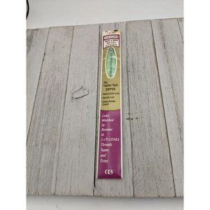 Vintage J&P Coats Skirt or Neck Metal Zipper 9" Nile Green 57